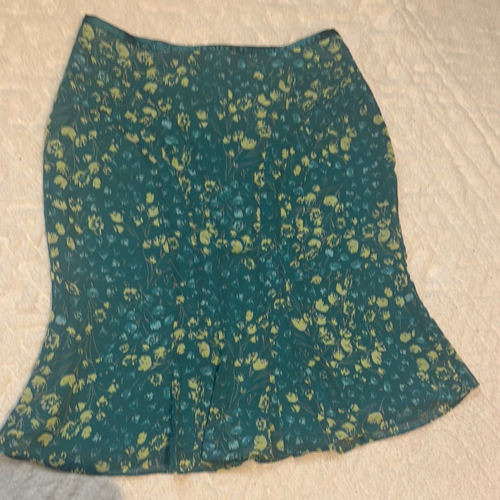 Liz Claiborne Blue Trumpet Ruffled Knee-Length Skirt